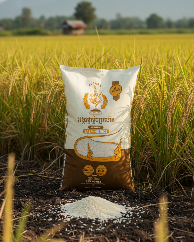 Malys Angkor jasmine rice, 20 lb bag from Cambodia